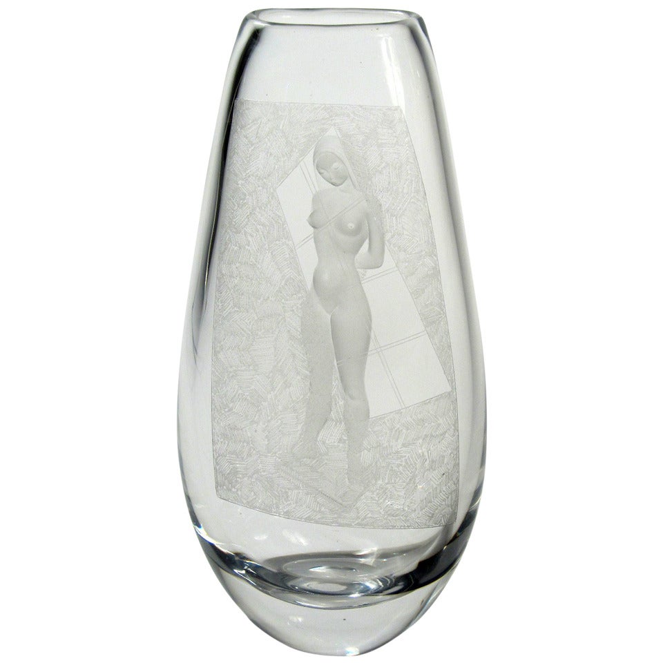 Vicke Lindstrand for Kosta "Voyeur" Vase For Sale