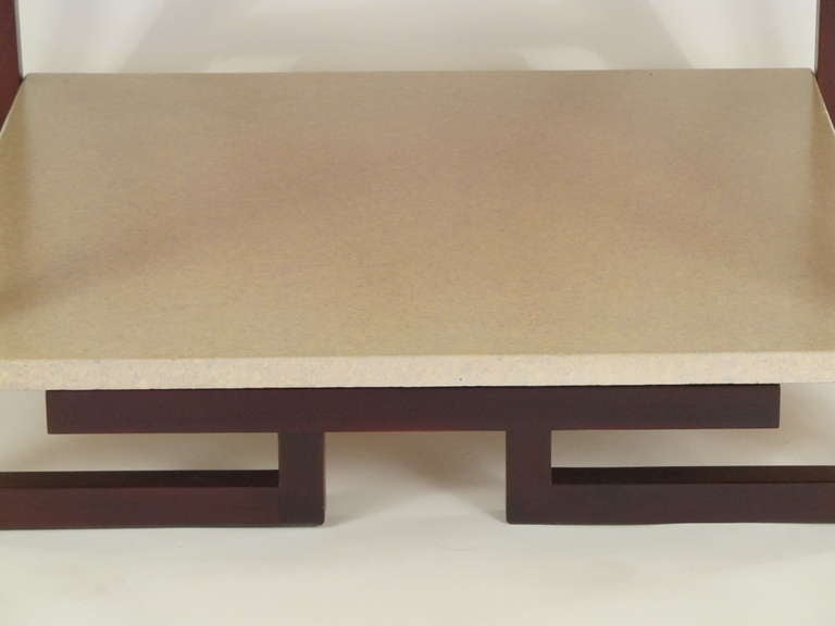 American Paul Frankl Design for Johnson Furniture Cork Top Coffee Table