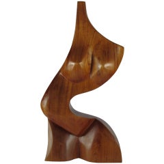 Hand Carved Wooden Abstract Nude