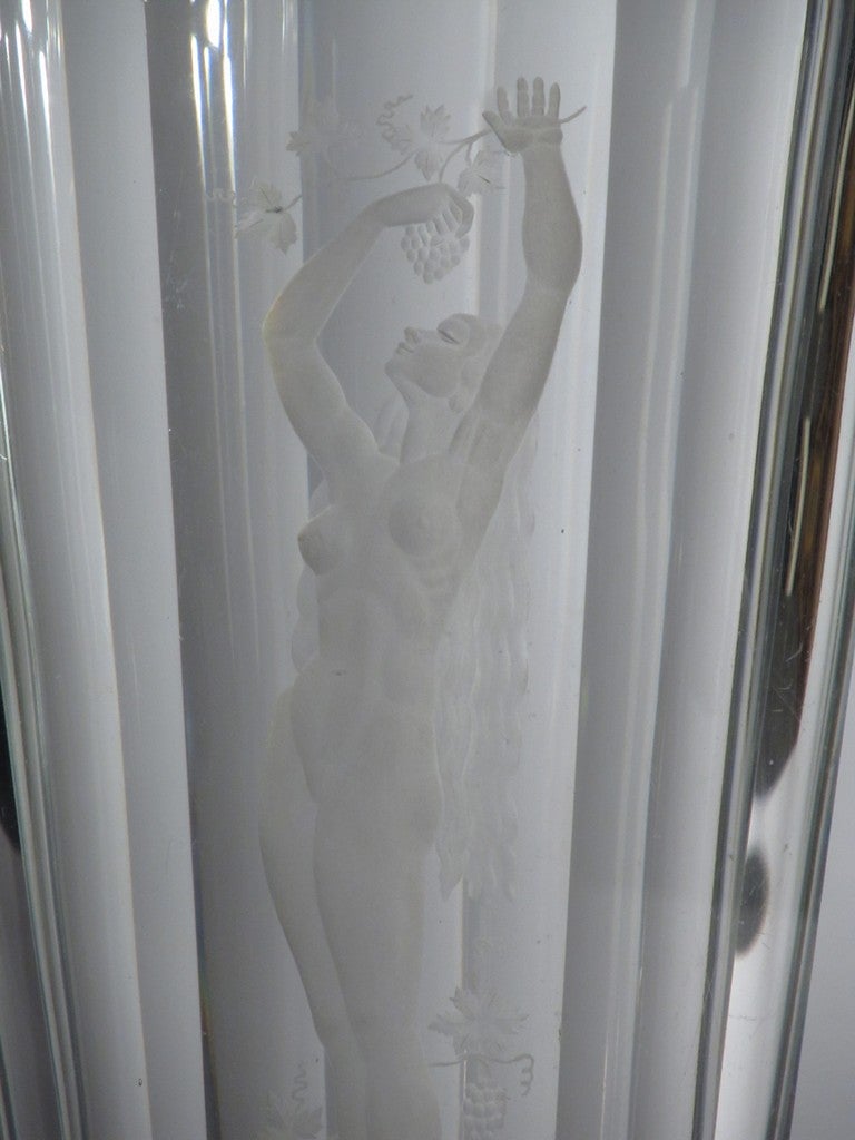 Art Deco 1930s Etched Nude by Simon Gate for Orrefors For Sale