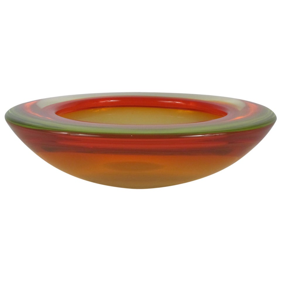 Stunning Murano Uranium Glass Bowl