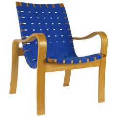 Mid Cenury Thonet Webbed Lounge Chair