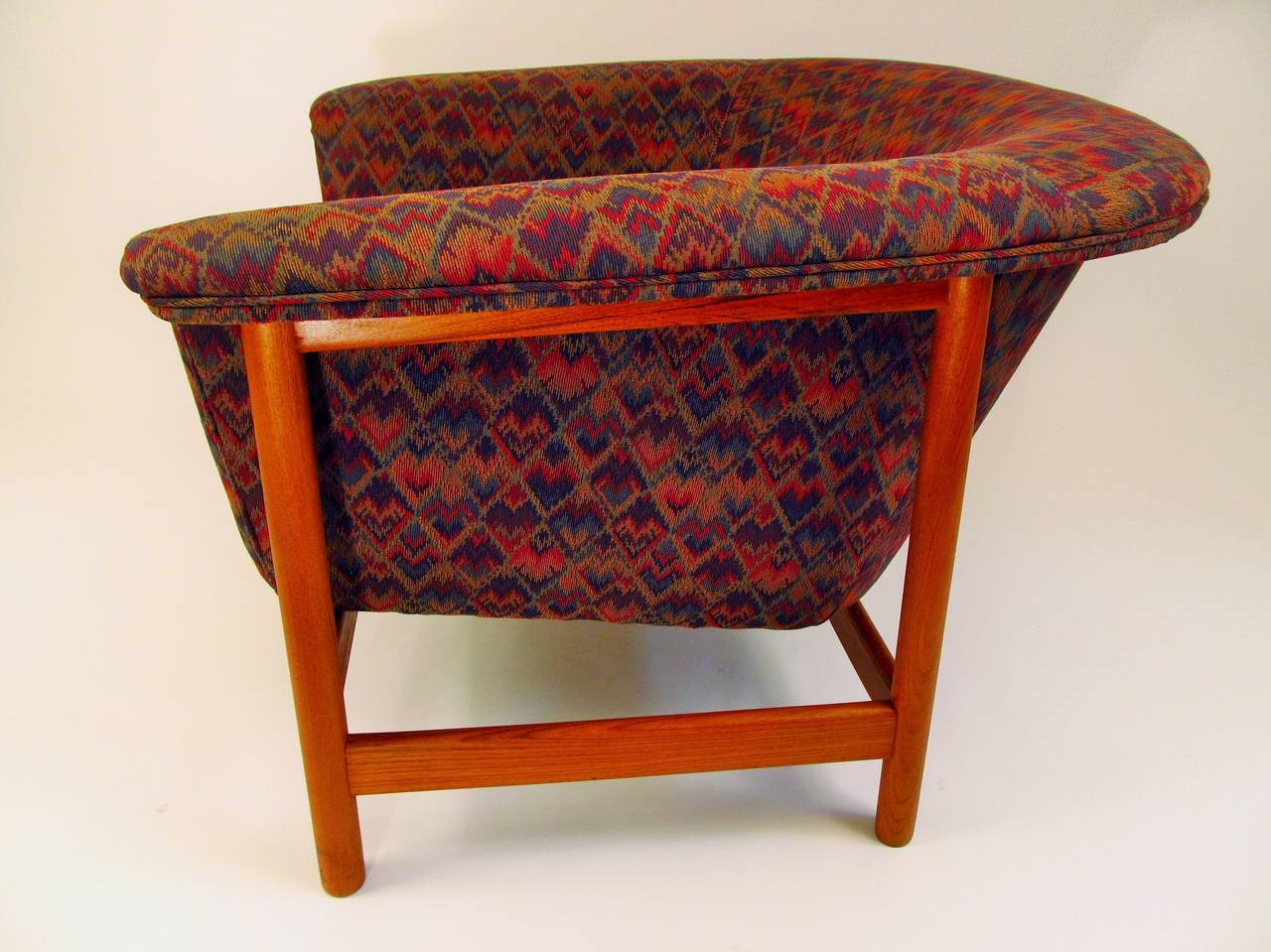 Mid-Century Modern Mid-Century Upholstered Teak Even Arm Lounge Chair