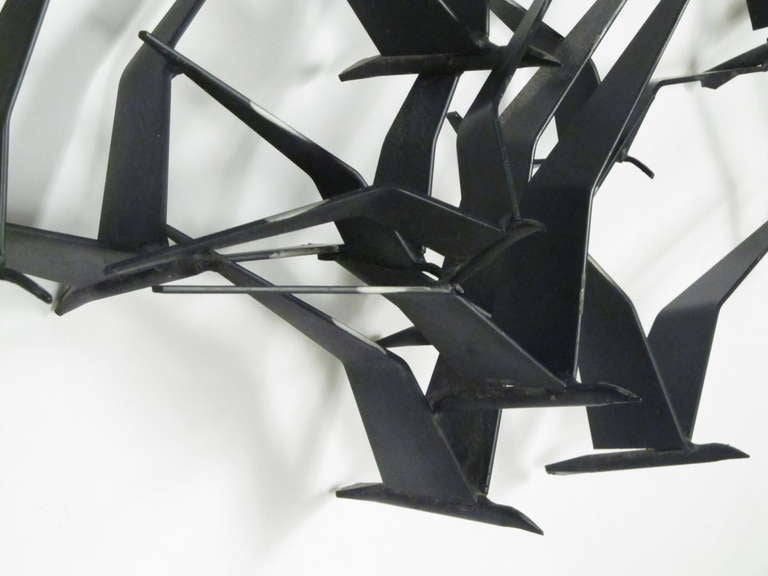 American C. Jere' Flying Birds Wall Sculpture 1969 For Sale