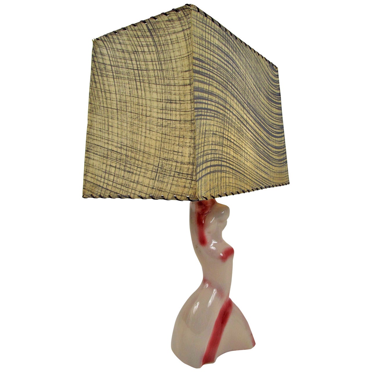Heifetz Ceramic Female Figure Table Lamp For Sale