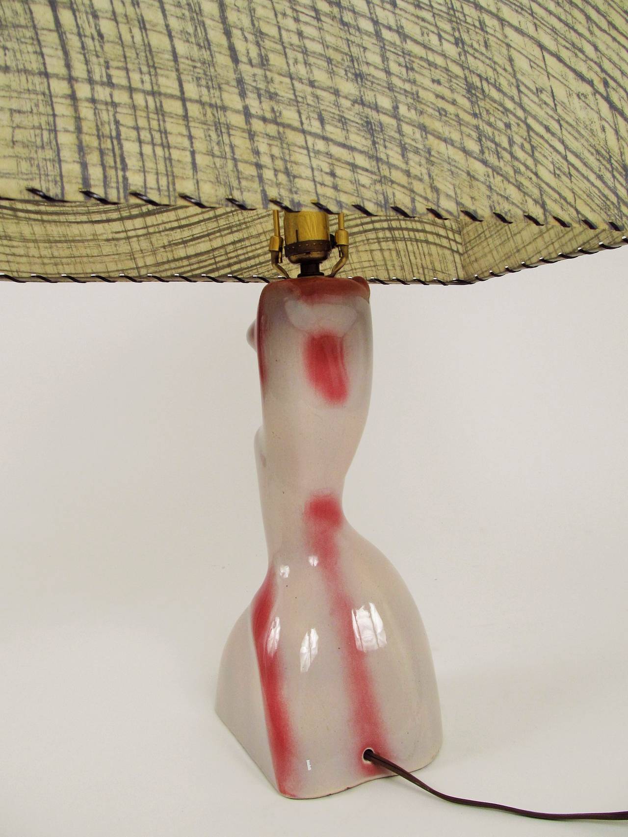 American Heifetz Ceramic Female Figure Table Lamp For Sale