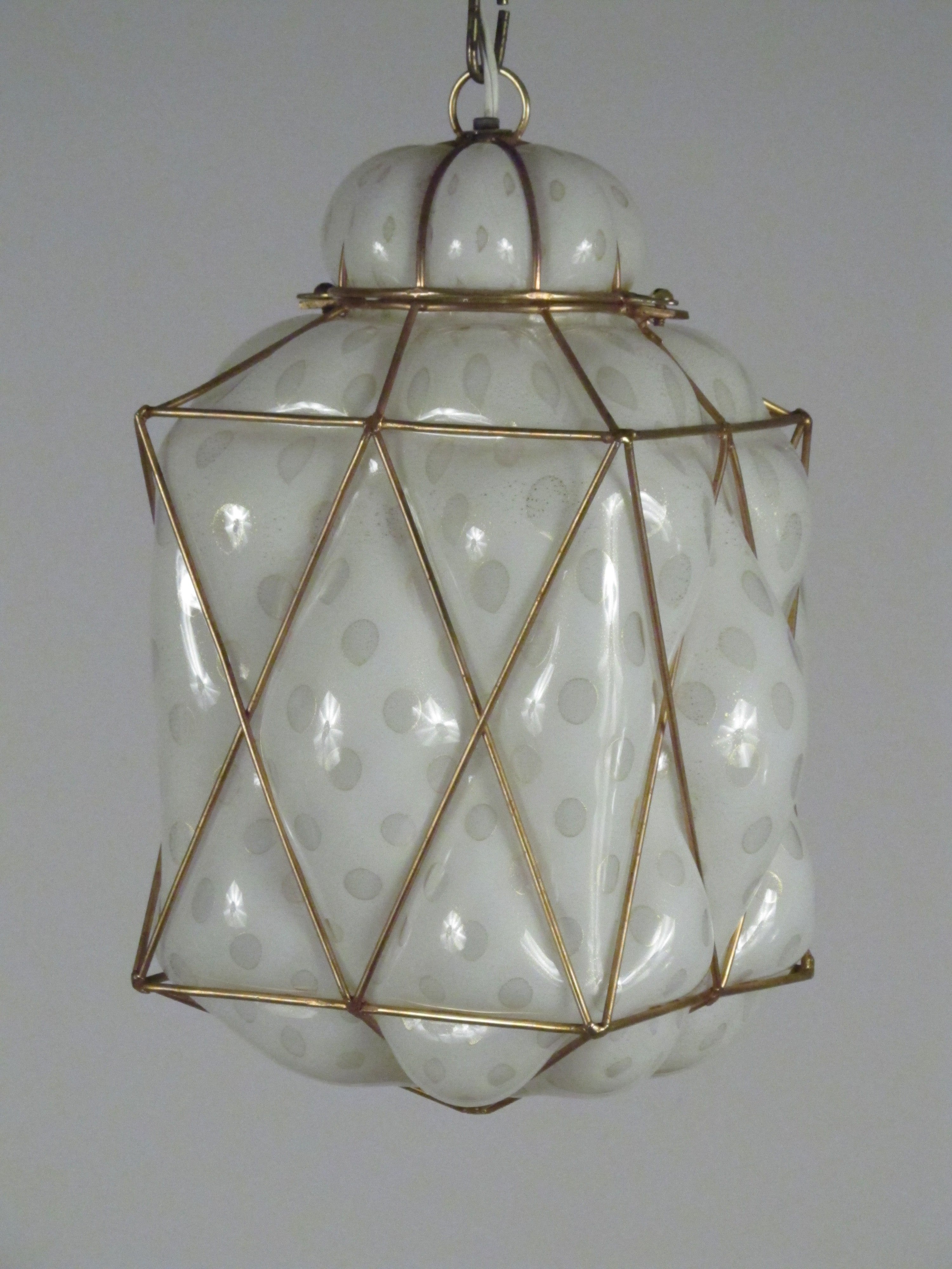 Murano Caged Glass Pendant Lamp