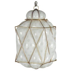 Murano Caged Glass Pendant Lamp