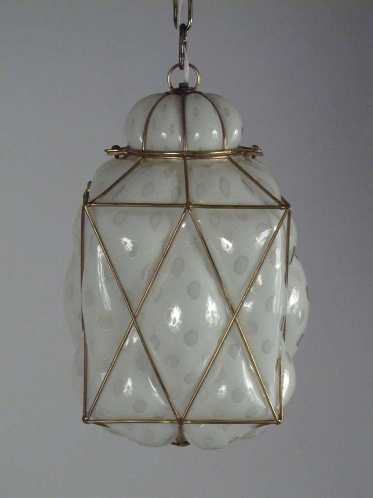 Mid-20th Century Murano Caged Glass Pendant Lamp
