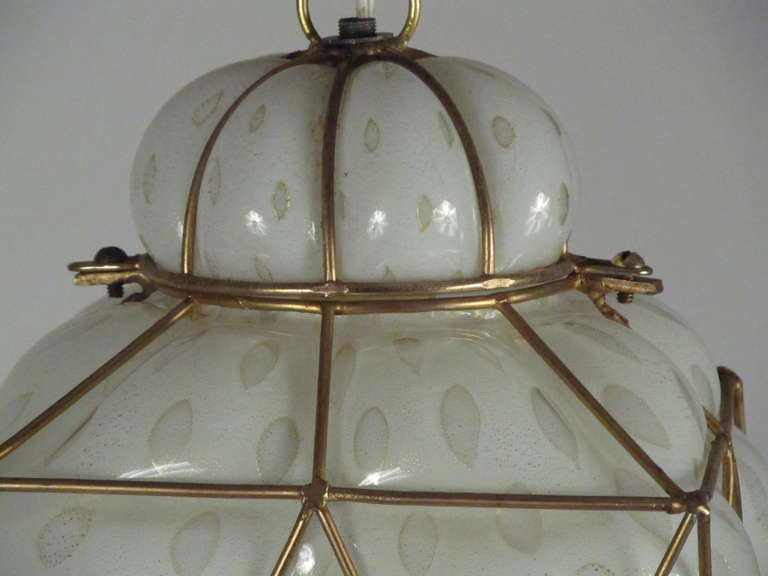Murano Caged Glass Pendant Lamp 1