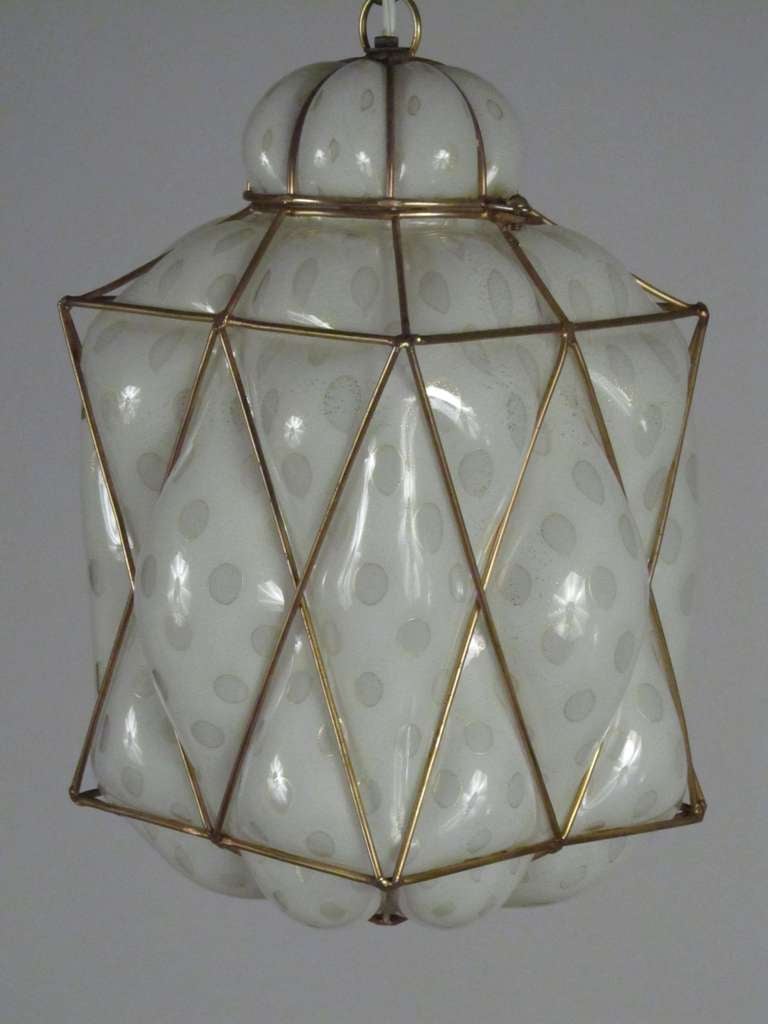 Murano Caged Glass Pendant Lamp 2