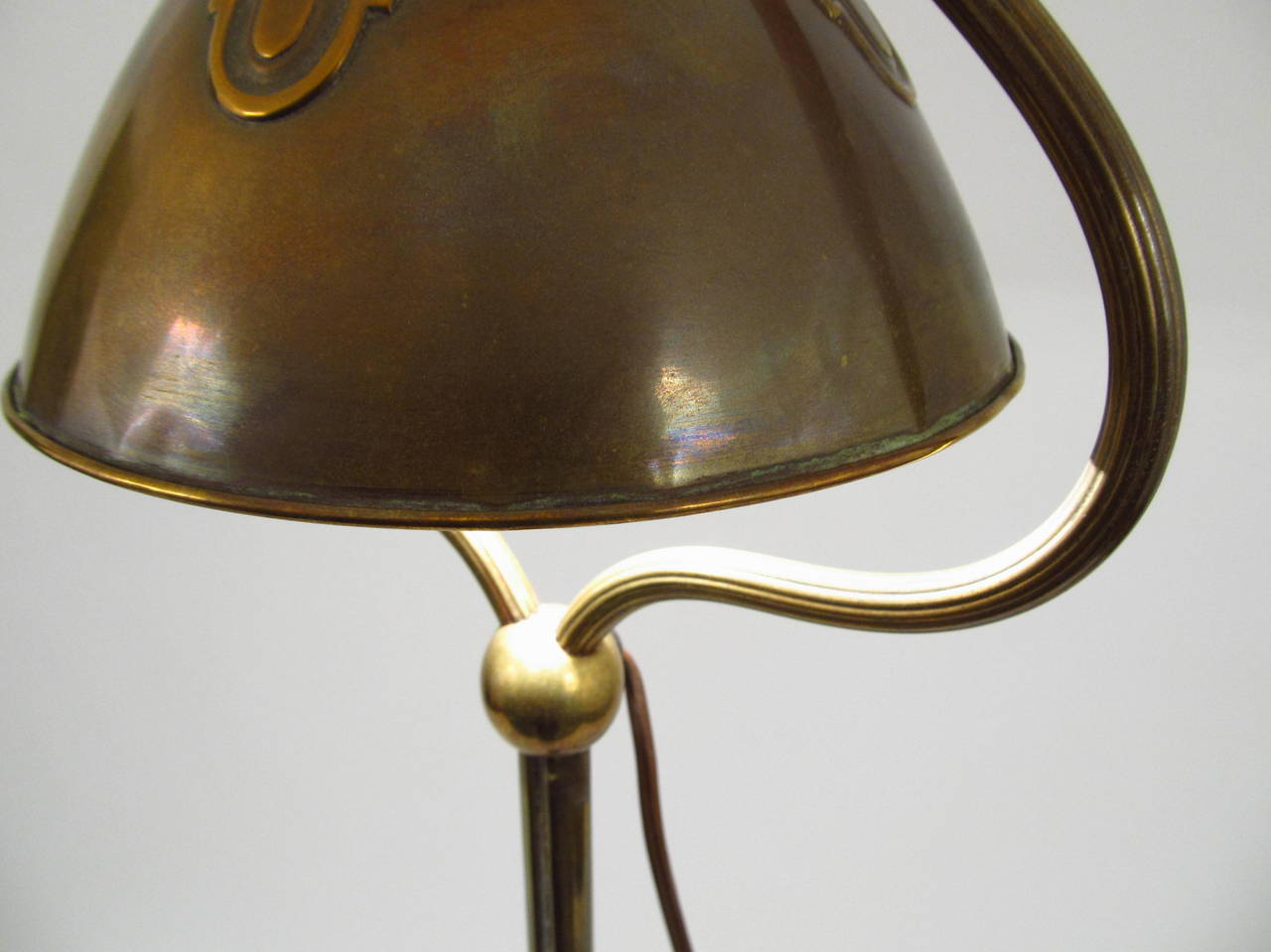 Early 20th Century Bradley and Hubbard Telescoping Arts and Crafts Brass Floor Lamp