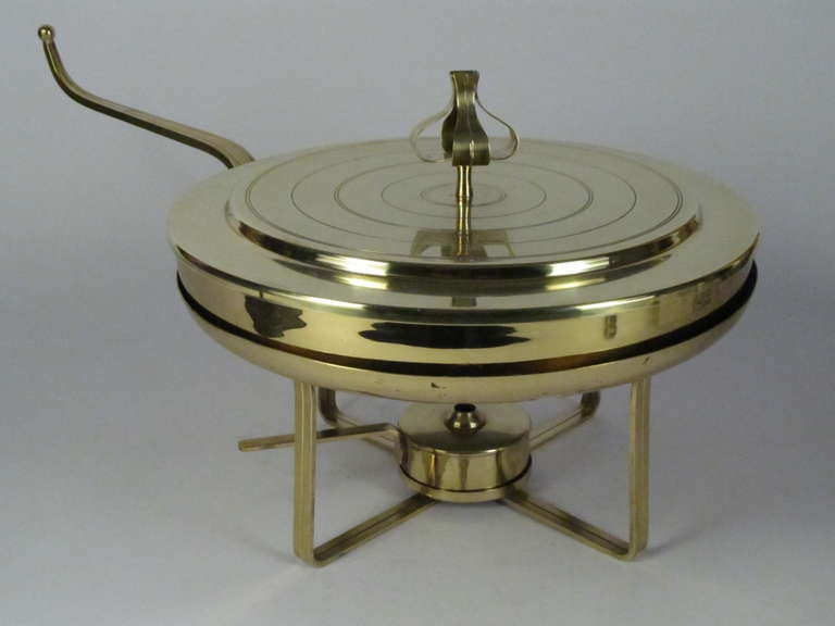 Hollywood Regency Tommi Parzinger Designed Chafing Dish by Dorlyn Silversmiths