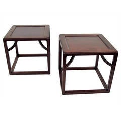 Pair of Vintage Chinese Rosewood Cube Tables