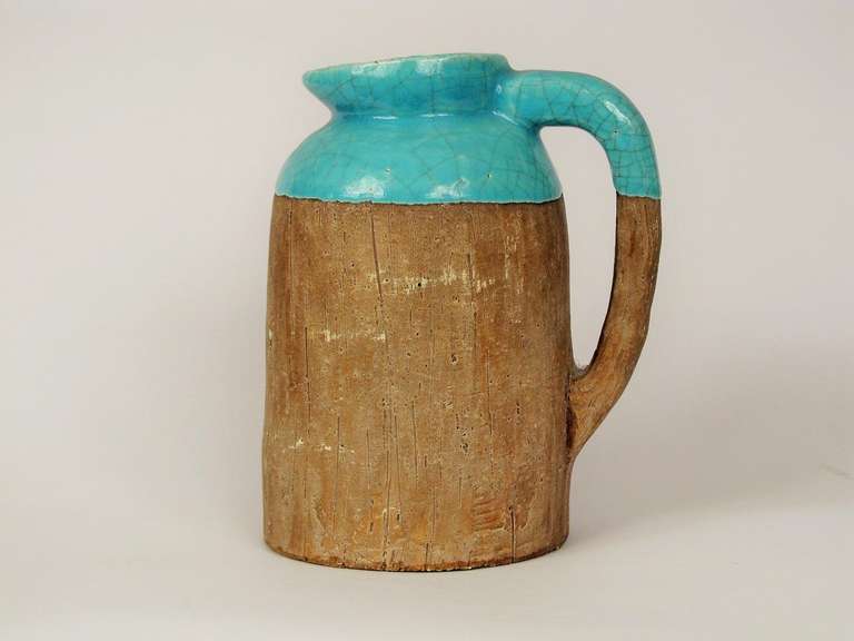 Barbara Willis was one of California's most celebrated female potters of the mid 20th century.  Her distinctive blend of crackle glazes with terracotta, as displayed in this jug, made her an original.