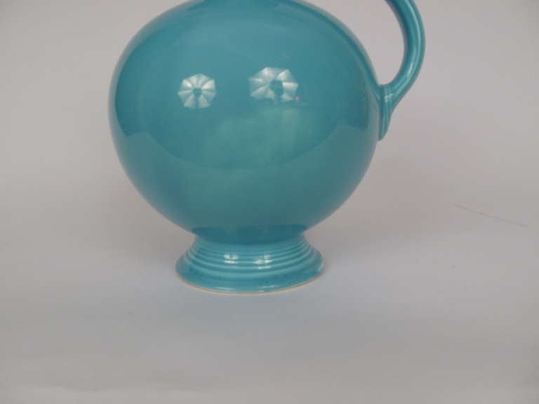 Ceramic 1930's Aqua Blue Fiesta Carafe