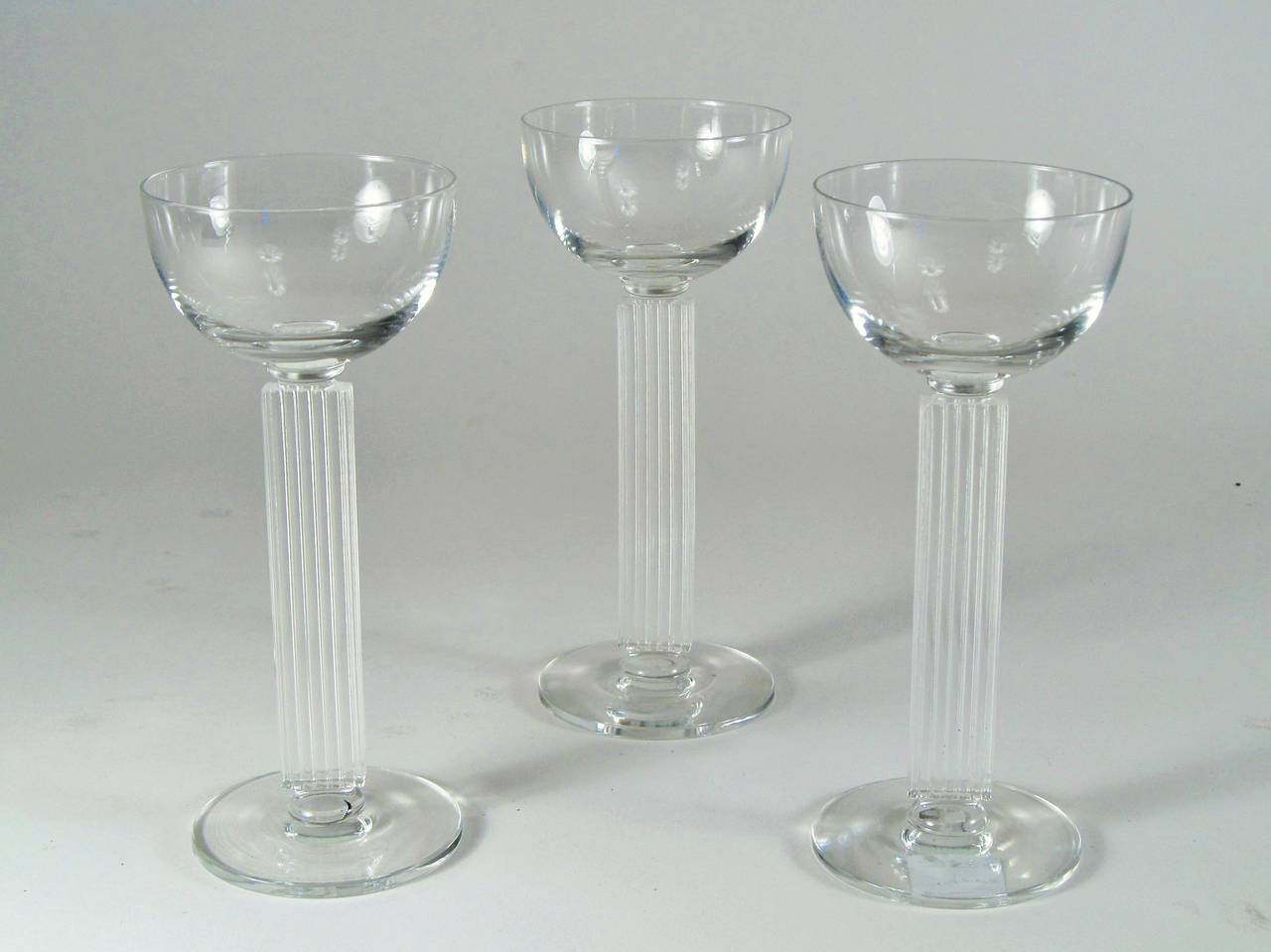 Just three, Libbey Art Deco cocktail glasses designed by Walter Darwin Teague and Edwin Fuerst in 1939.