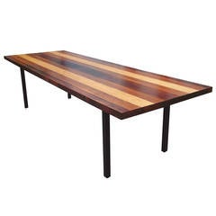 Stunning Exotic Wood Dining Table by Milo Baughman