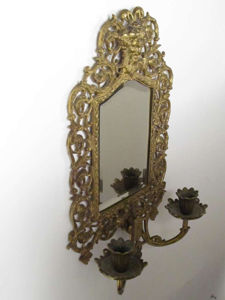 Bradley and Hubbard Victorian Aesthetic Movement Mirror Candlabra In Excellent Condition In Papaikou, HI