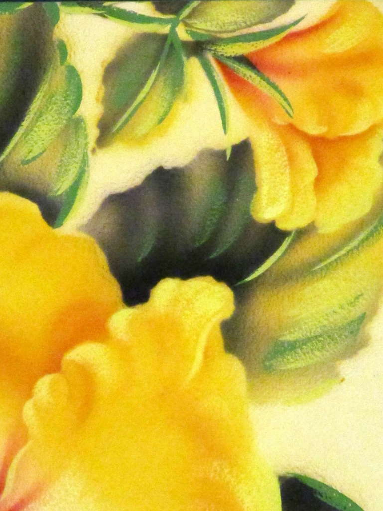 Mid-20th Century Ted Mundorff  Hawaiian Hibiscus Airbrush Painting