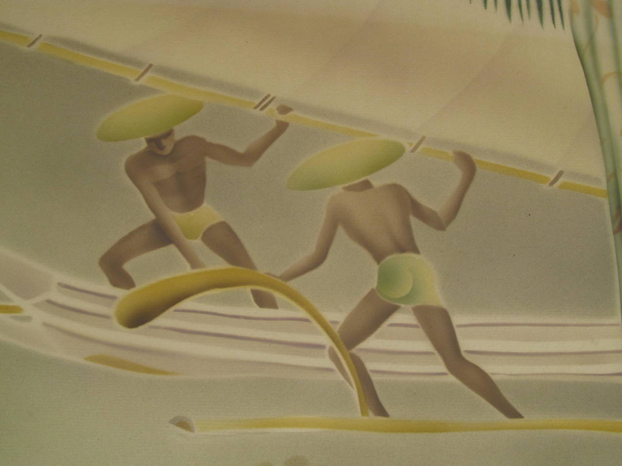 Mid-20th Century Exotic Polynesian Gill Original Airbrush Painting