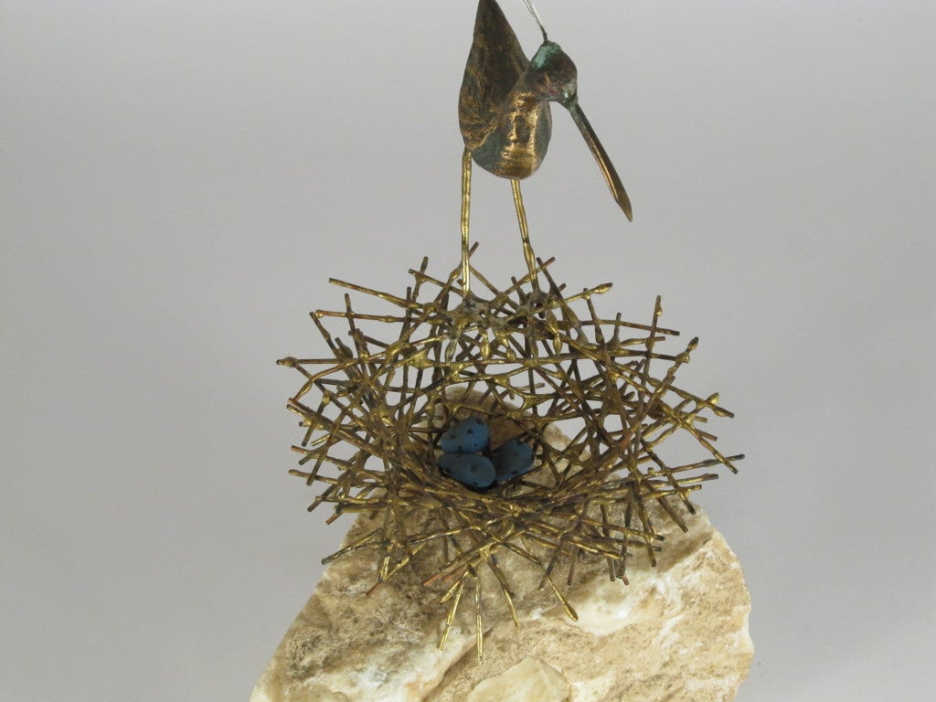 C. Jere' Sandpiper and Bird's Nest Table Sculpture In Excellent Condition In Papaikou, HI