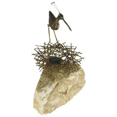 C. Jere' Sandpiper and Bird's Nest Table Sculpture