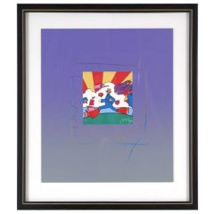 Signed Original Peter Max Collage Signed Original Peter Max Collage