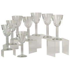 Set of Eight Baccarat "Lyra" Wine Glasses