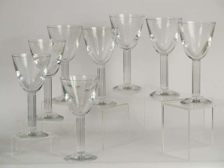 Set of Eight Baccarat "Lyra" Wine Glasses
