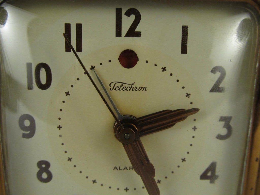 Glass 1930's Telechron Bakelite Alarm Clock