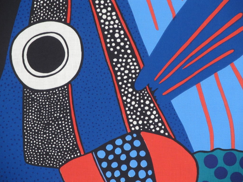 Fabric Screen Print by Barbara Brenner for Intair Finland In Excellent Condition In Papaikou, HI