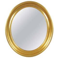 Vintage Regency Style Gilt Wood Oval Mirror
