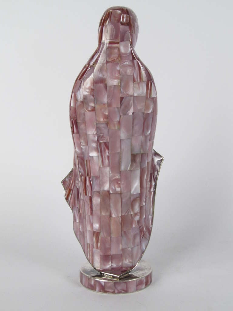 Mexican Los Castillos Silver and Abalone Shell Madonna