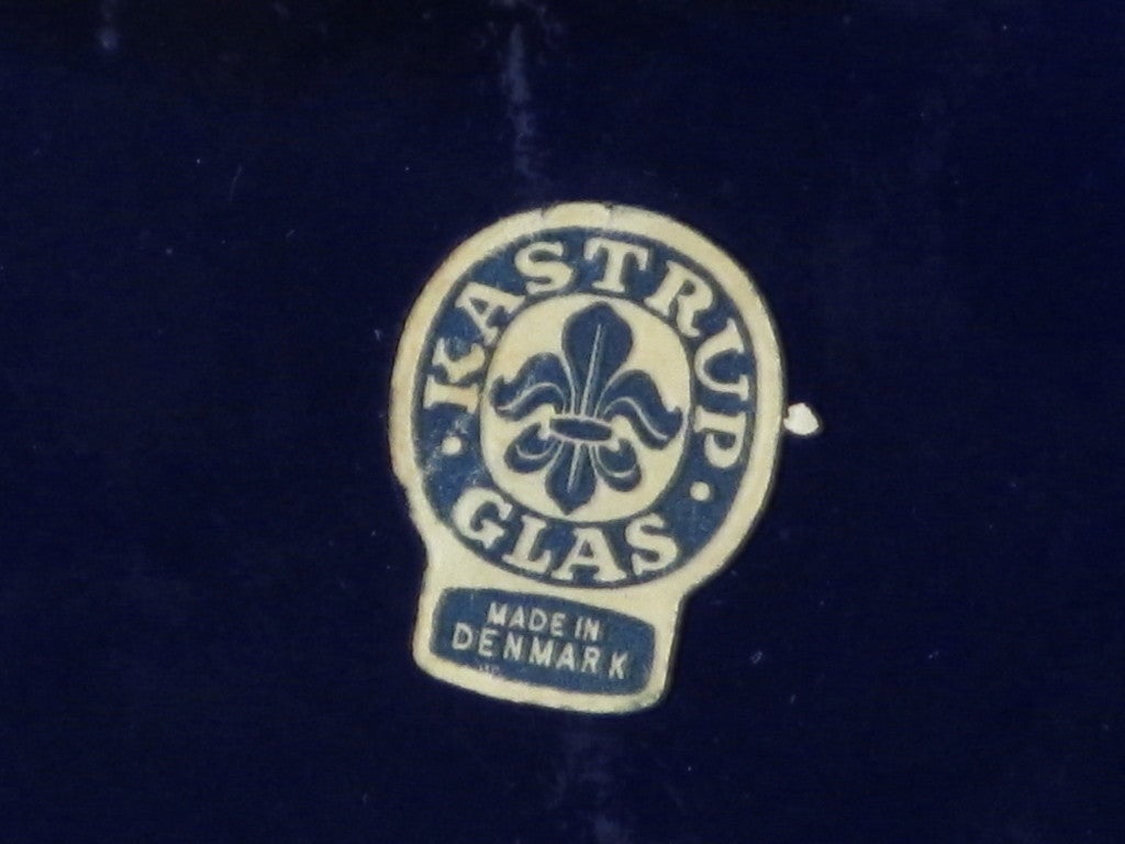 Danish Large Cobalt Blue Holmegaard Kastrup Glass Bottle