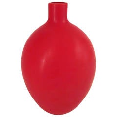 Massimo Micheluzzi Red Satin Vase 2001 Murano Massimo Micheluzzi Red Satin Vase 2001 Murano