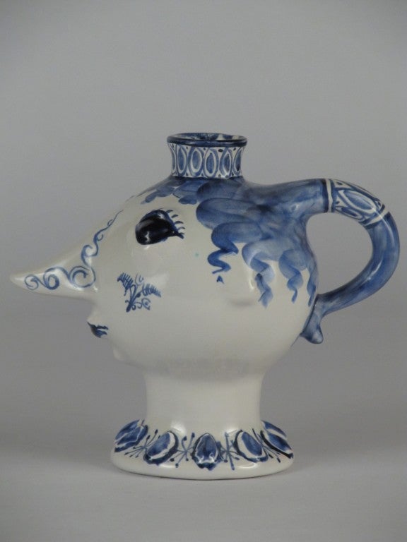 Signed Bjorn Wiinblad Lady Head Vase for Nymolle Denmark