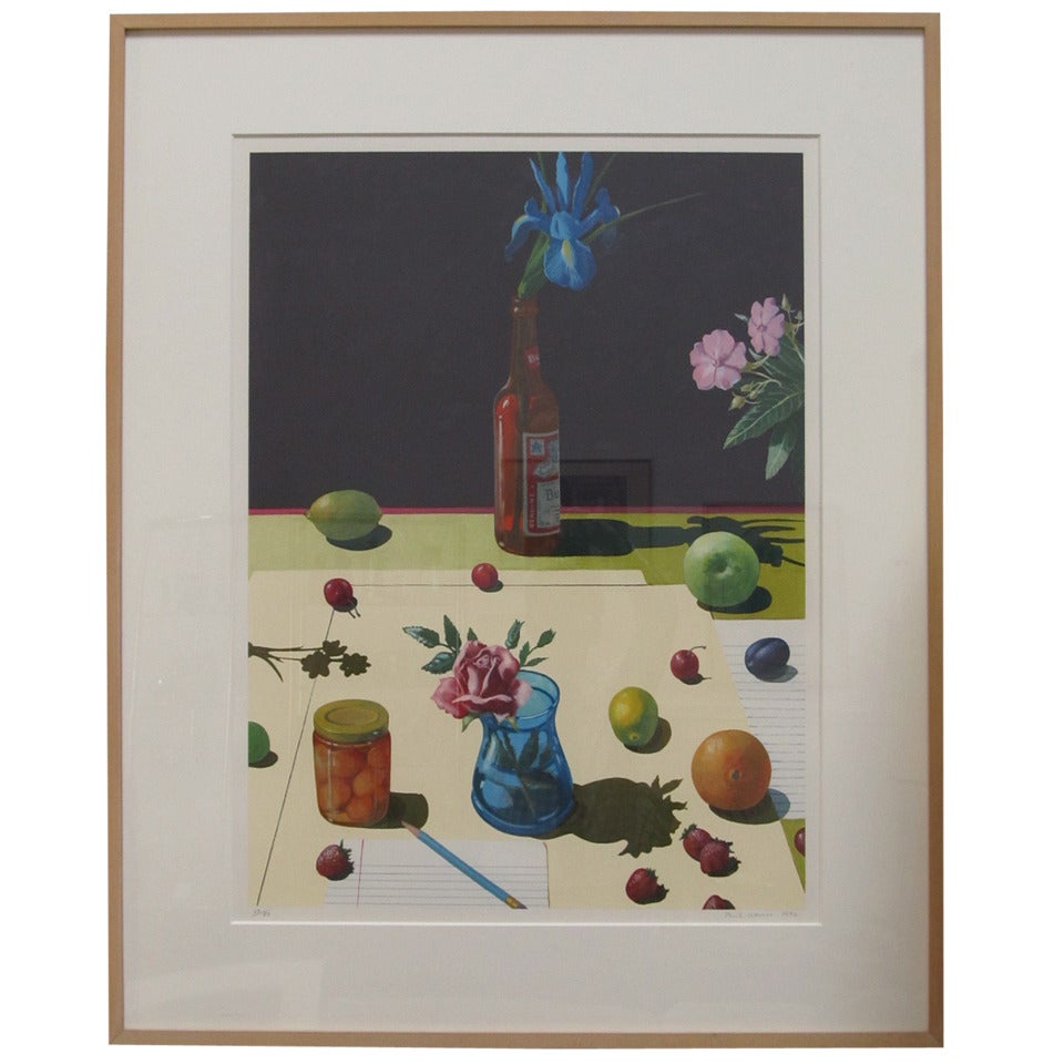 Pencil Signed Still Life Serigraph By Paul Wonner