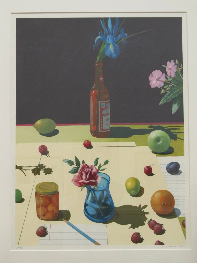 Acrylic Pencil Signed Still Life Serigraph By Paul Wonner