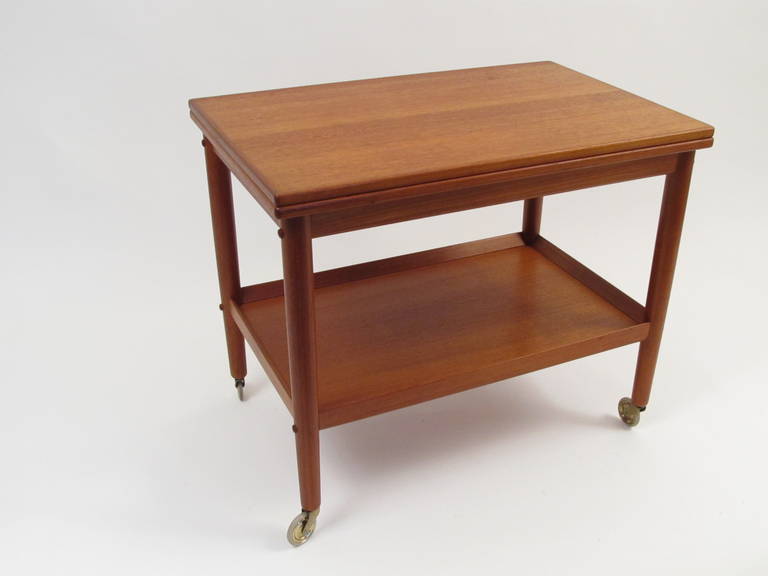 Grete Jalk Design Flip Top Serving Cart for Poul Jeppesen