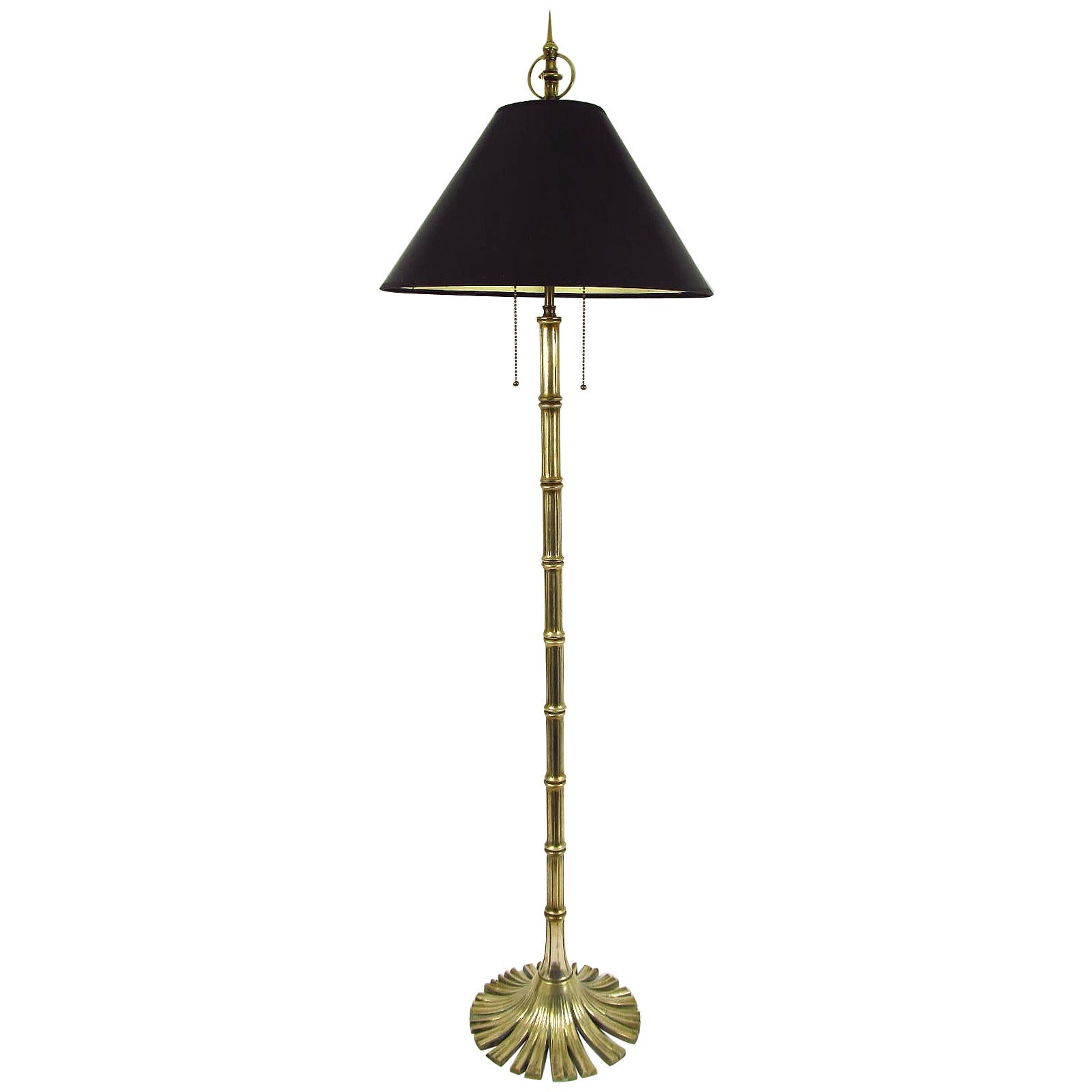 Solid Brass Chapman Bamboo Floor Lamp, 1976