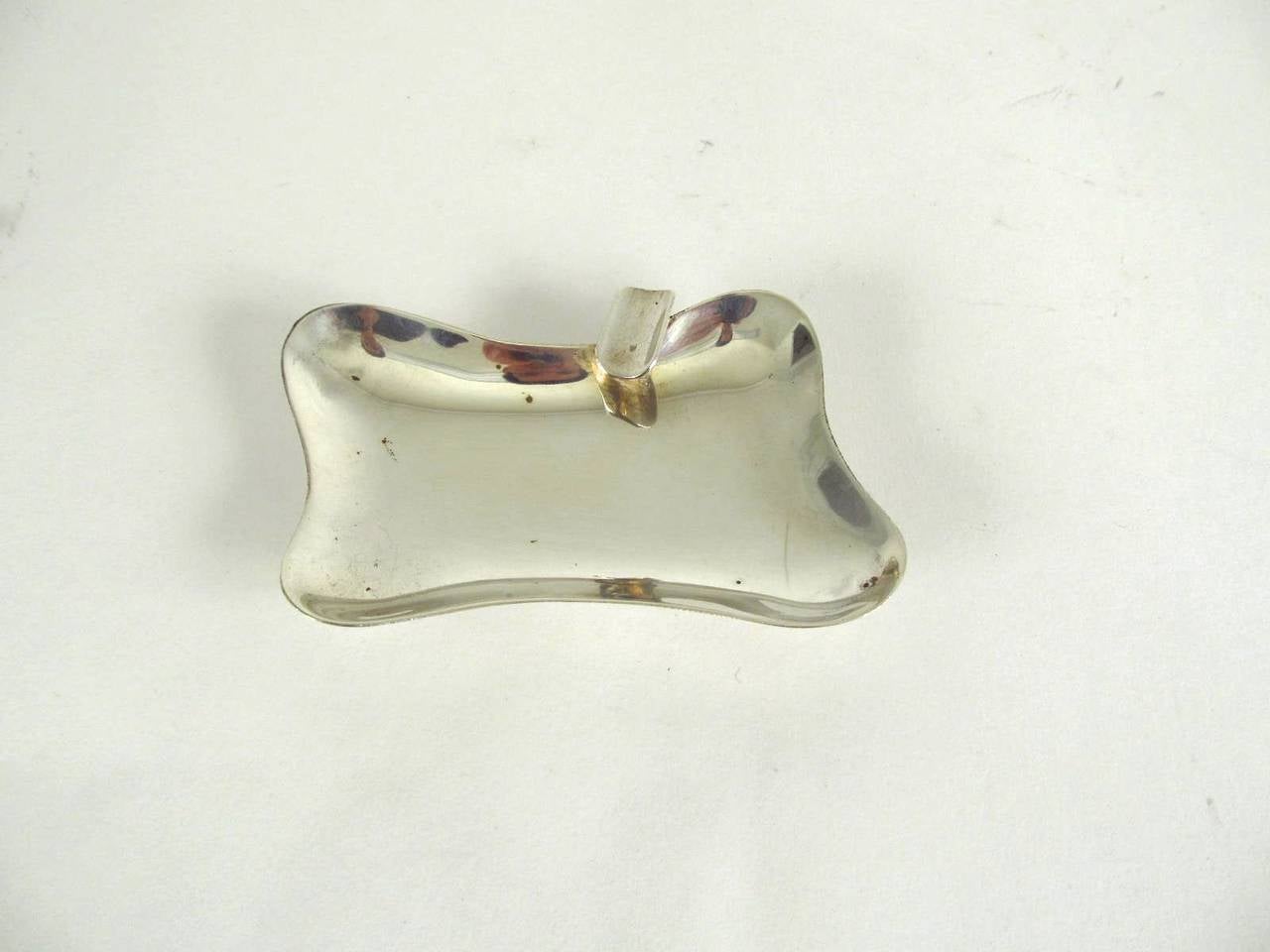 Sterling Silver Biomorphic Ashtray from Sanborns Mexico City In Excellent Condition In Papaikou, HI