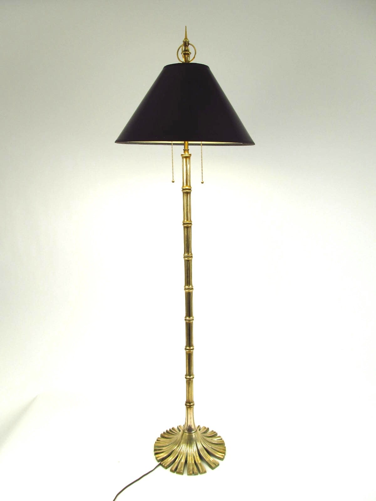 Hollywood Regency Solid Brass Chapman Bamboo Floor Lamp, 1976