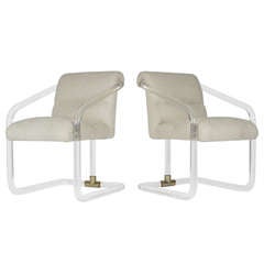 Pair of Lion in Frost Lucite Armchairs