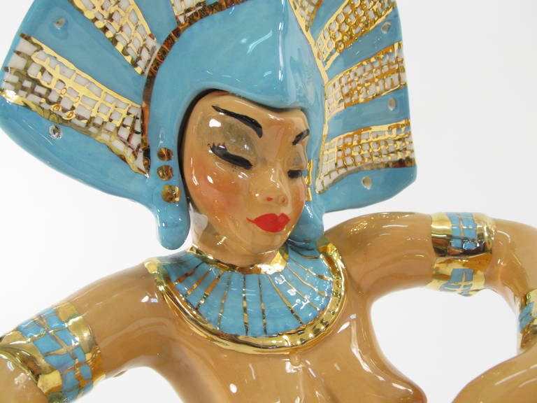 Ceramic Balinese Dancers in the Style of Dorothy Kindell In Excellent Condition In Papaikou, HI