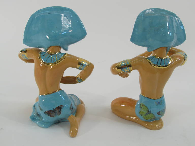 Mid-20th Century Ceramic Balinese Dancers in the Style of Dorothy Kindell