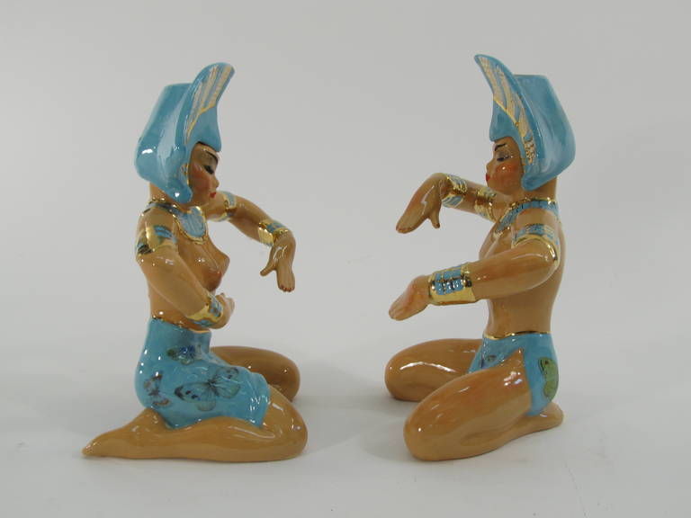 Ceramic Balinese Dancers in the Style of Dorothy Kindell 1