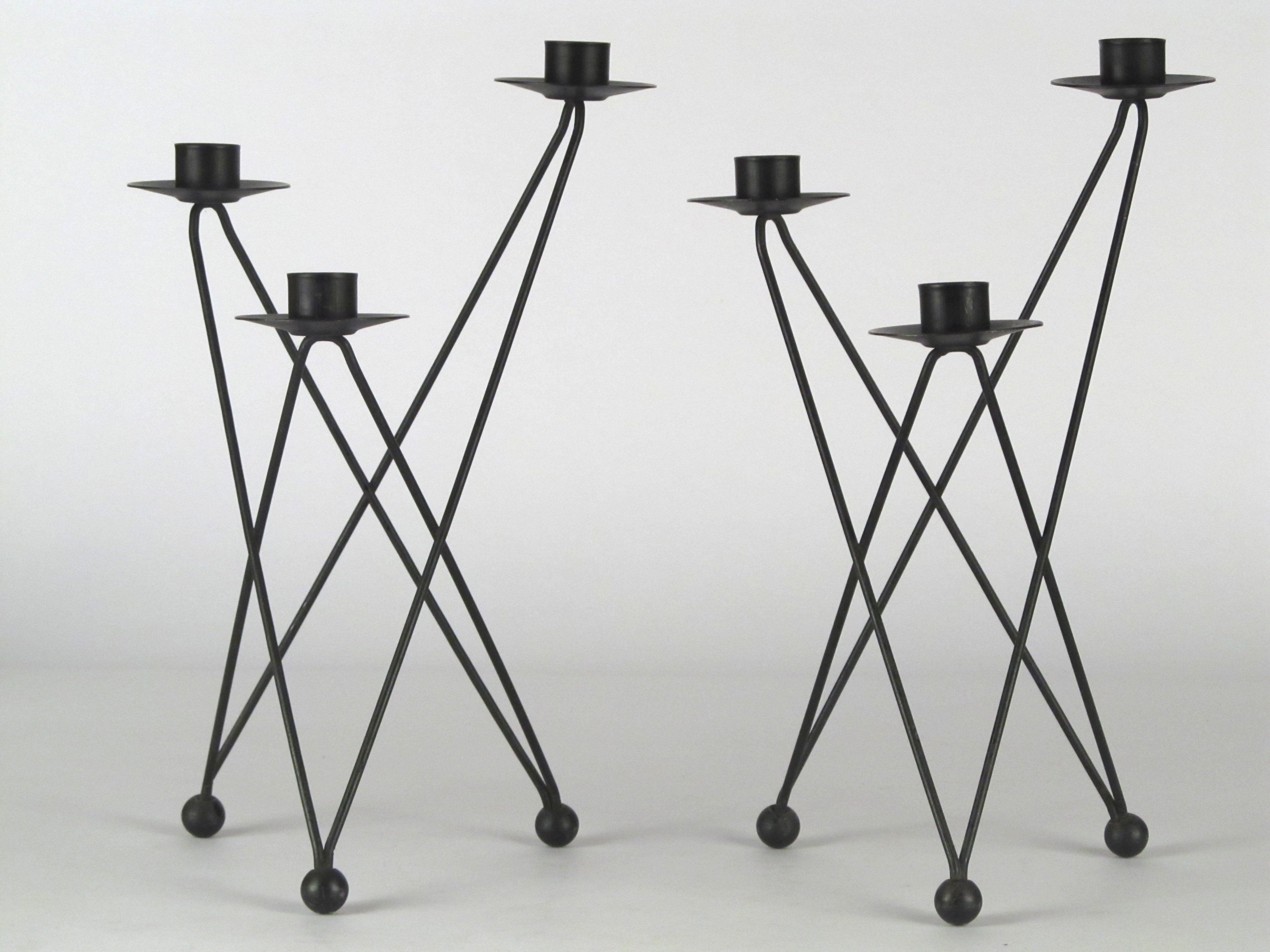 Pair of 1950
s Wire Atomic Style Candelabra