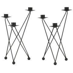 Pair of 1950's Wire Atomic Style Candelabra
