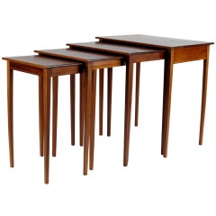 Nest of Four Inlaid Mahogany Side Tables